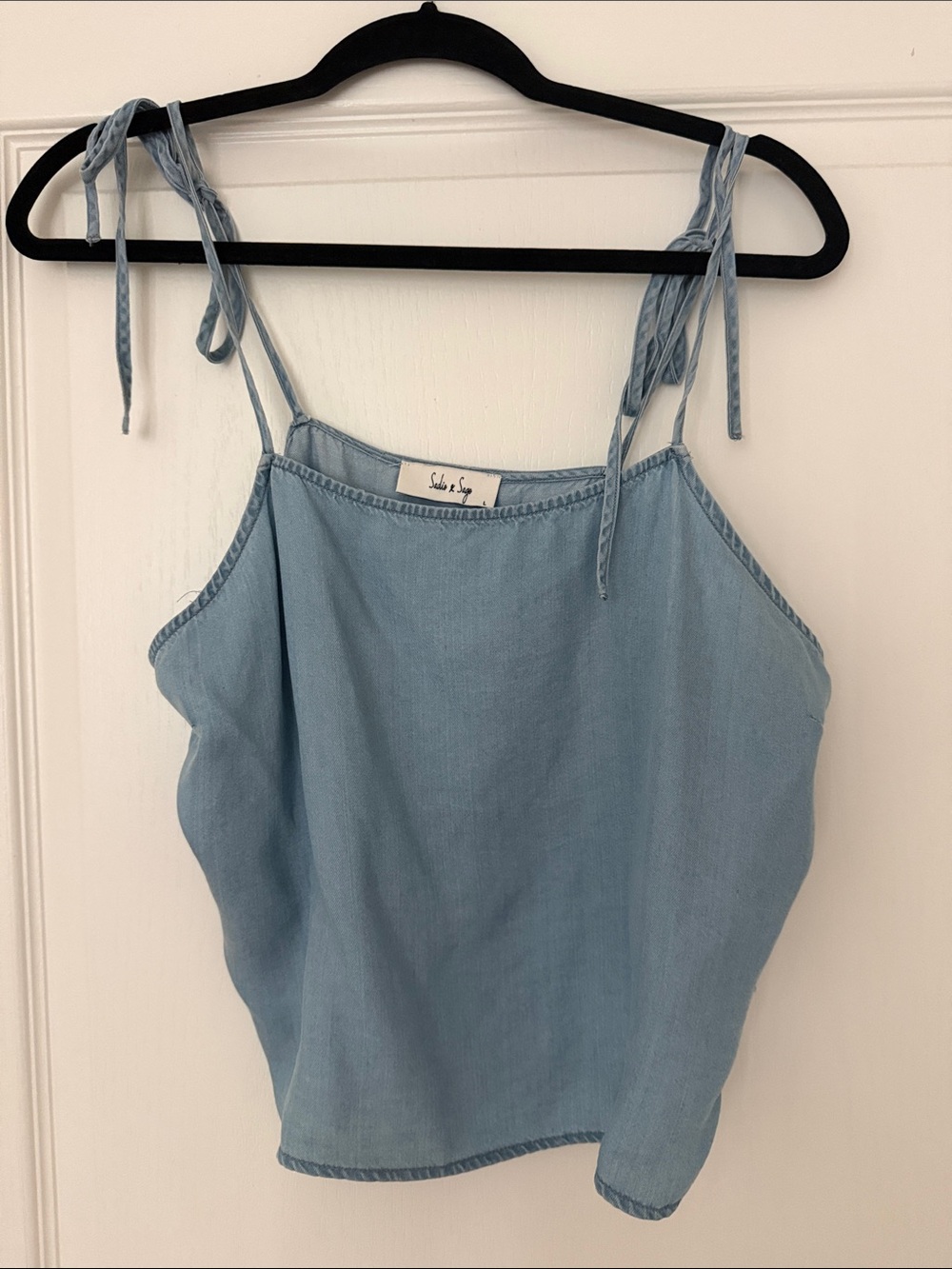 Sadie & Sage Light Blue Tie-Strap Denim Cami